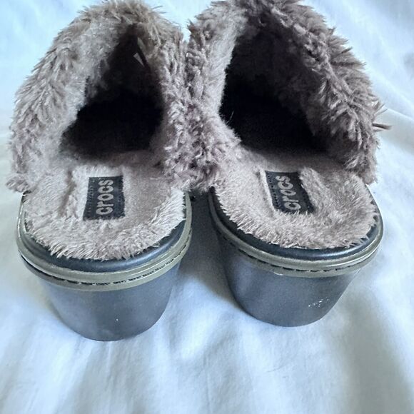 Crocs‎ Cobbler Eva Women's Size 7 Brown Faux Fur Lined Clogs Mules Shoes 11552 - Picture 10 of 10